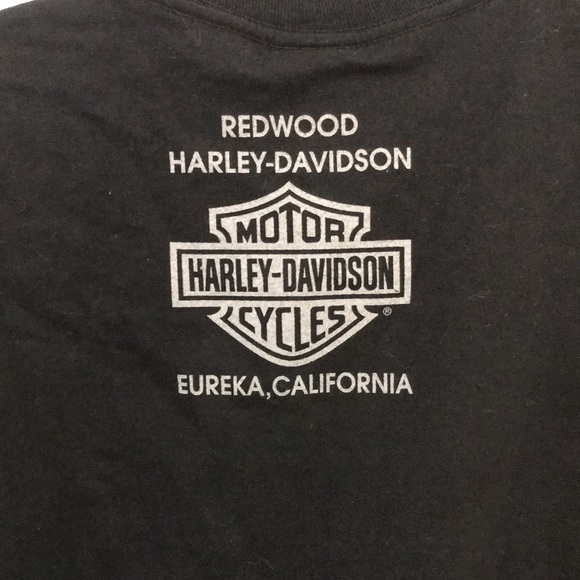 Men’s large Harley Davidson T-shirt black redwood Harley Eureka California - Picture 4 of 8